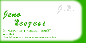 jeno meszesi business card